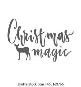 Merry Christmas Lettering Design. Vector illustration EPS10 . Handwritten Christmas magic