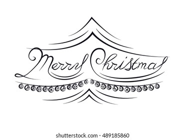 Merry Christmas lettering design. Vector Illustration.