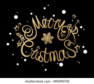 Merry Christmas lettering design. Vector illustration EPS 10 format