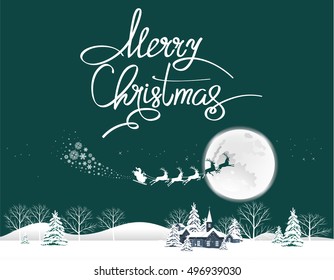 Merry Christmas lettering design. Vector illustration. EPS 10