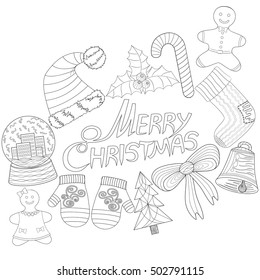 Merry Christmas Lettering Design. Vector illustration EPS10