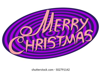 Merry Christmas Lettering Design. Vector illustration EPS10