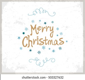 Merry Christmas  lettering design. Vector illustration 