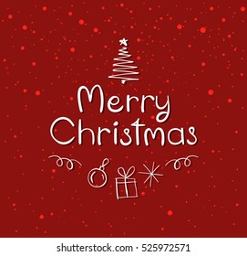 Merry Christmas lettering design. Vector illustration.