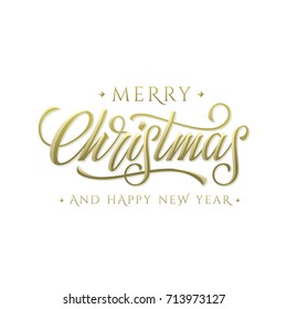 Merry Christmas Lettering Design. Vector illustration. EPS 10