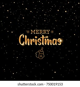 Merry Christmas lettering design. Vector illustration.