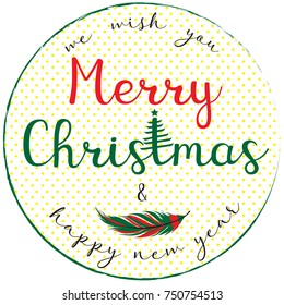 Merry Christmas lettering design. Vector illustration EPS 10