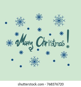 Merry christmas lettering design. Vector logo.