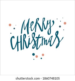 Merry Christmas lettering. Christmas elements.