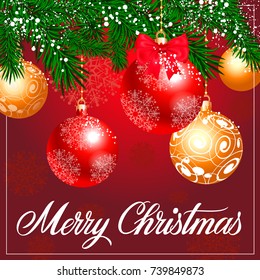 Merry Christmas Lettering With Frame
