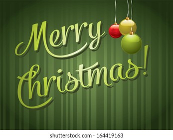 Merry Christmas lettering Greeting Card