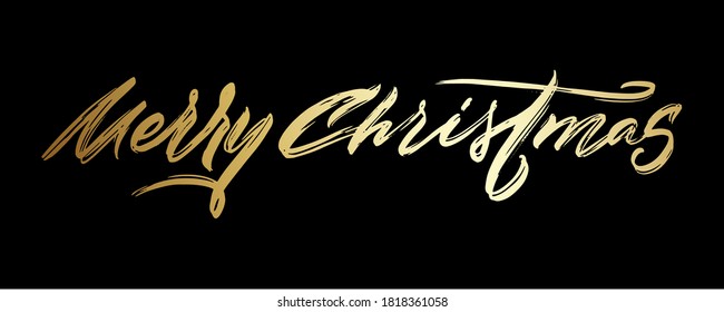 Merry Christmas lettering for greeting card or banner, website