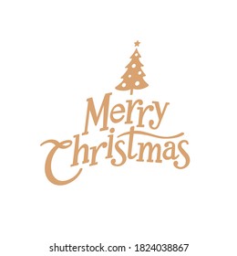 Merry Christmas lettering. Christmas greeting card. Vector illustration.
