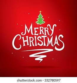 Merry Christmas Lettering Christmas Greeting Card Stock Vector (Royalty ...