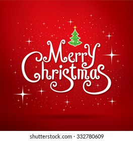 Merry Christmas Lettering Christmas Greeting Card Stock Vector (Royalty ...