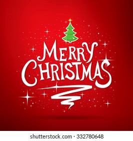 Merry Christmas Lettering Christmas Greeting Card Stock Vector (Royalty ...