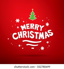 Merry Christmas Lettering Christmas Greeting Card Stock Vector (Royalty ...