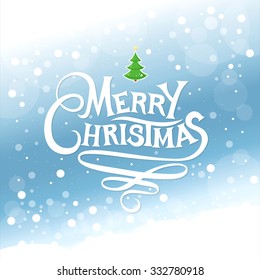 Merry Christmas lettering. Christmas greeting card.