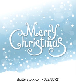 Merry Christmas lettering. Christmas greeting card.