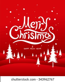 Merry Christmas lettering. Christmas greeting card.