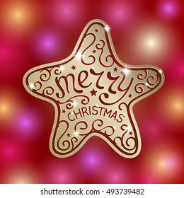 Merry Christmas. Lettering for Greeting Card design. Vector illustration.