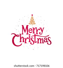 Merry Christmas lettering. Christmas greeting card. Vector illustration.
