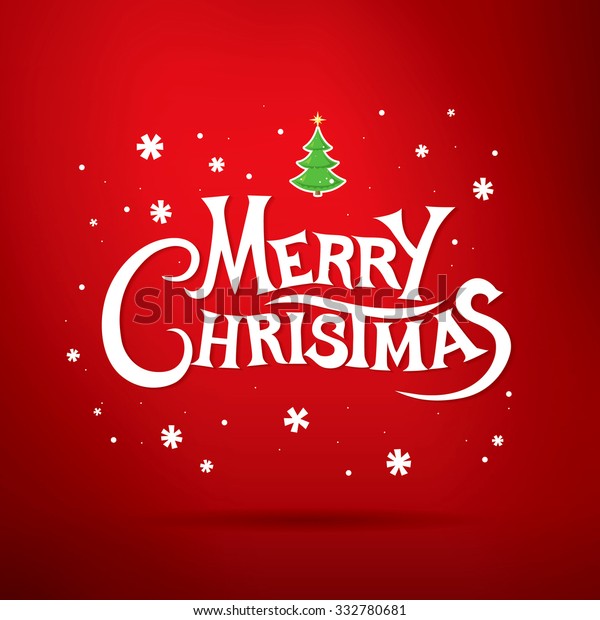 Merry Christmas Lettering Christmas Greeting Card Stock Vector (Royalty ...