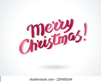 Merry christmas lettering. Hand drawn text, calligraphy for your design