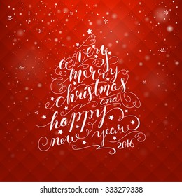 Merry christmas lettering illustration