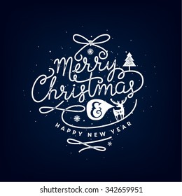 Merry Christmas lettering illustration
