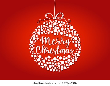 Merry Christmas - lettering inscription to winter holiday design. Can be used for invitation, posters, cards and etc.