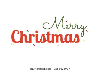 Merry Christmas lettering. Isolated a white background for card, postcard, cover. EPS 10