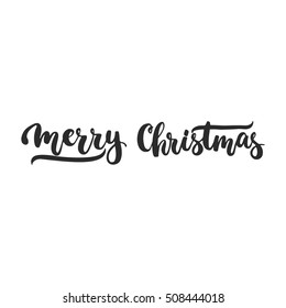 Merry Christmas - lettering Christmas and New Year holiday calligraphy phrase isolated on the background. Fun brush ink typography for photo overlays, t-shirt print, flyer, poster design