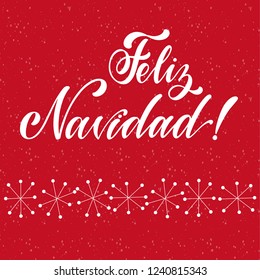 Merry Christmas Lettering on spanish language. Las Vegas. Elements for invitations, posters, greeting cards. T-shirt design. Seasons Greetings.