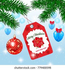 Merry Christmas Lettering on Tag