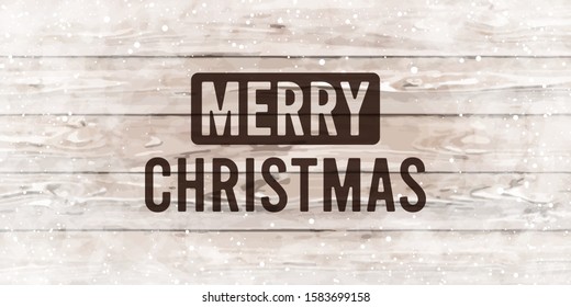 Merry Christmas Lettering over white brick wall text for design greeting cards. Holiday Greeting Gift Poster. Calligraphy modern Font