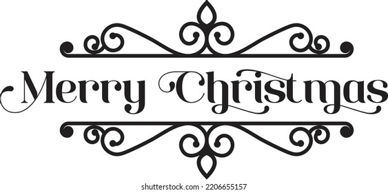 Merry Christmas lettering and quote illustration isolated on background