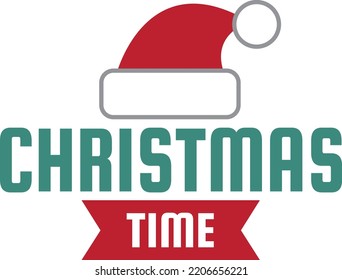 Merry Christmas lettering and quote illustration isolated on background