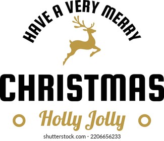 Merry Christmas lettering and quote illustration isolated on background