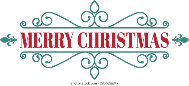 Merry Christmas lettering and quote illustration isolated on background