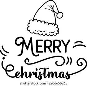 Merry Christmas lettering and quote illustration isolated on background