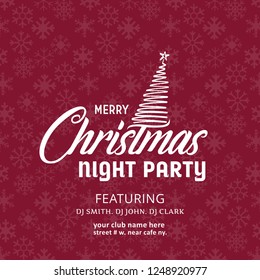 Merry Christmas Lettering with Snowflake background