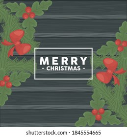 Fröhliche Weihnachtsbriefe im quadratischen Rahmen mit Bögen, Vektorgrafik-Design