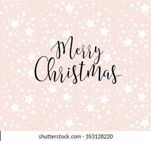 Merry christmas lettering, Stars pattern blush