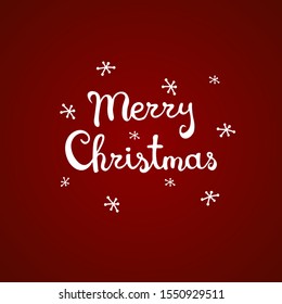 Merry Christmas lettering template. Vector illustration of Red Christmas greeting card.