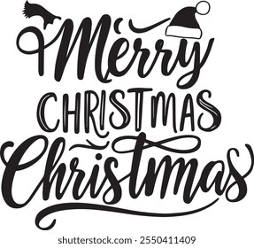 Merry Christmas lettering template Vector