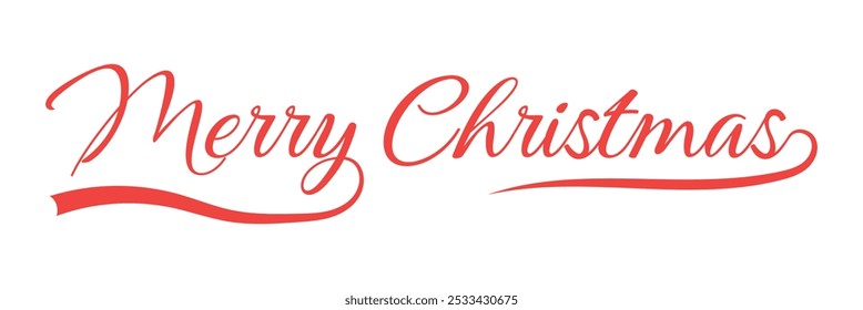 Feliz Natal modelo de letras. Modelo de cartão comemorativo de Natal, Caligrafia de script de convite, Elemento de cartão postal de feriado. Estilo desenhado à mão. Ilustração de linha de vetor na moda. Caligrafia Feliz Natal