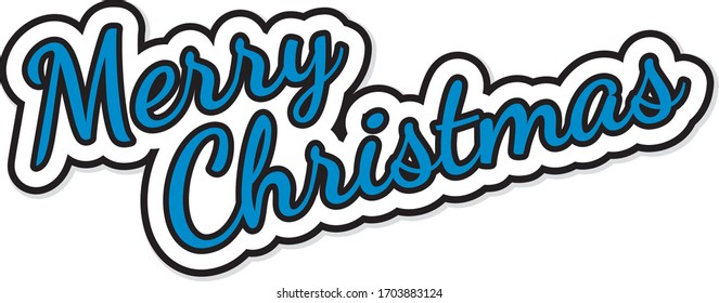 "Merry Christmas" lettering text sticker
