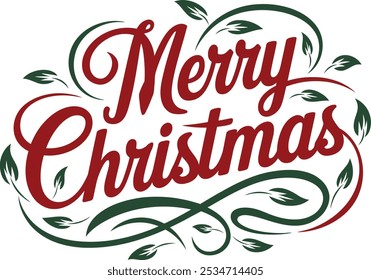 Merry Christmas  lettering text symbol vector illustration