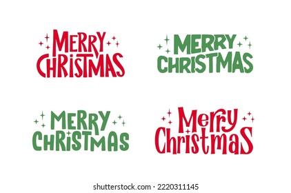 Merry Christmas lettering typographic design. Xmas holidays text design.